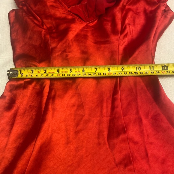 Red Ruffled Mini Dress - Picture 7 of 8